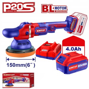 EMTOP Polerka akumulatorowa 150mm 20V P20S ELAP2015 ZESTAW 1