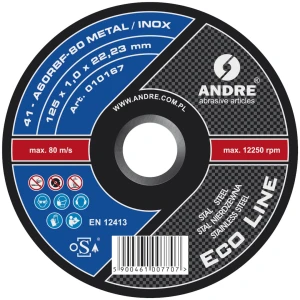 TARCZA DO CIĘCIA STALI 125X1,0X22 ANDRE ECO LINE