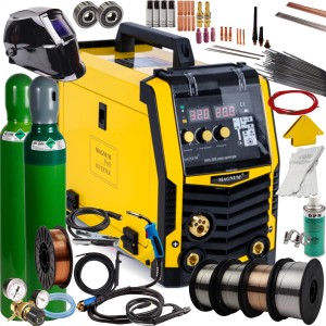 Spawarka MAGNUM MIG 202 Easy Synergia MIG/MAG MMA TIG FLUX 200A 230V ZESTAW 2
