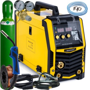 Spawarka MAGNUM MIG 202 Easy Synergia MIG/MAG MMA TIG FLUX 200A 230V ZESTAW 4