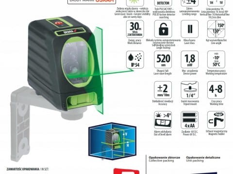 Laser krzyżowy Dedra MC0903 POZIOMICA LASEROWA