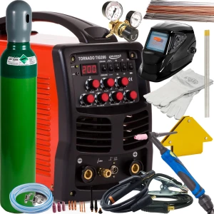 WELDMAN TORNADO TIG 200 AC/DC HF PULS Spawarka TIG MMA MOSFET IGBT ZESTAW 1