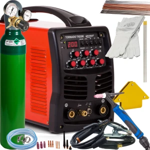 WELDMAN TORNADO TIG 200 AC/DC HF PULS Spawarka TIG MMA MOSFET IGBT ZESTAW 2