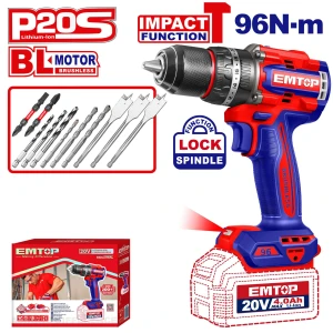 EMTOP Wiertarko-wkrętarka akumulatorowa 20V 96Nm ECIDL209681