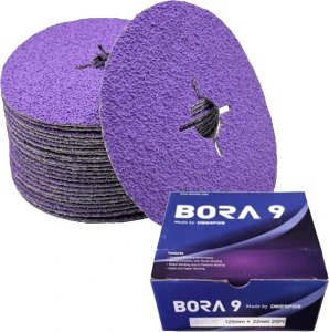 Dyski Fibrowe DEERFOS Bora 9 125mm P36 Ceramika Stal 25szt