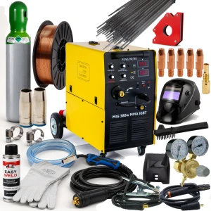 Spawarka MAGNUM MIG 380W MMA IGBT MIG/MAG FCAW 380A 400V 4x4 2T/4T ZESTAW 1