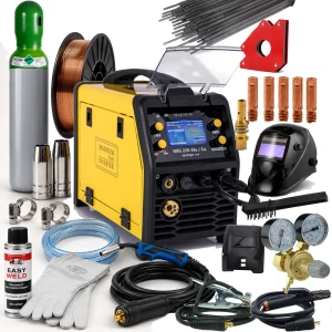 Spawarka MAGNUM MIG 220 MIG/MAG Alu/Cu Synergia 4x4 LCD IGBT TIG MMA Lutospawanie ZESTAW 1