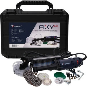 Ferrati Mini Szlifierka Glazurnicza FIXY 2.0 550W Zestaw Walizka Tarcze Pady Praca Mokro F10305