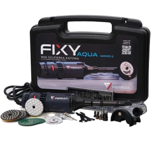 Ferrati Mini Szlifierka Glazurnicza FIXY AQUA series 2 550W Zestaw Walizka Długa Szyjka F30106
