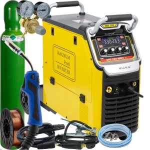 Spawarka MAGNUM MIG 330 MMA V2 IGBT 4x4 330A 400V MB25 5m Podwozie ZESTAW 4