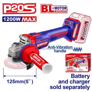 Szlifierka kątowa EMTOP ELAG212027E 20V 125mm 1200W Bezszczotkowa P20S SOLO