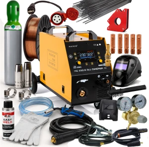 Spawarka Półautomat MAGNUM MIG 230/2 ALU SYNERGIA Dual 230V/400V Podajnik 4x4 ZESTAW 1