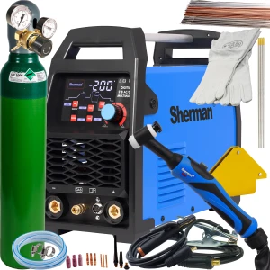 Spawarka inwertorowa TIG DIGITIG 218 AC/DC MULTIWAVE Puls HF Elektroda 230V ZESTAW 2