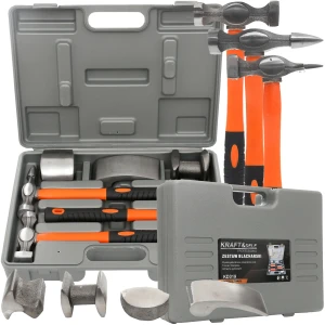 Zestaw Blacharski Młotki Kowadełka 7 el. Kraft&Dele KD319 Walizka Fiberglass