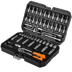 Zestaw Kluczy Nasadowych 1/4" 55 szt. NEO TOOLS 10-201 Walizka CrV Grzechotka