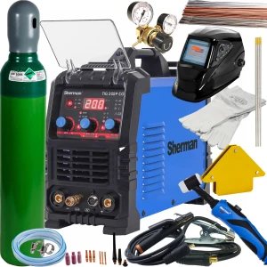 Spawarka inwertorowa TIG Sherman 202P COLD MMA HF 200A IGBT VRD ZESTAW 1