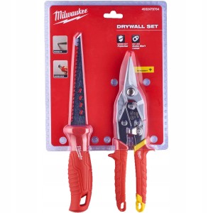 Nożyce do metalu z nożem Milwaukee KARTON GIPS set