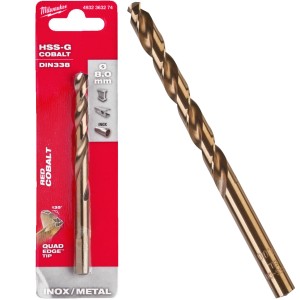 Milwaukee wiertło DO METALU HSS-G RED COBALT 8 mm