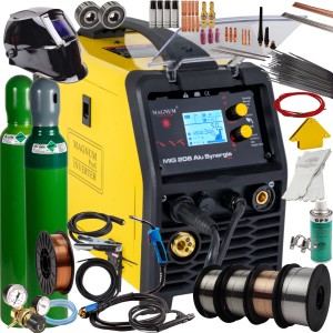 Spawarka MAGNUM MIG 208 ALU SYNERGIA MIG/MAG MMA TIG FLUX 200A 230V ZESTAW 2