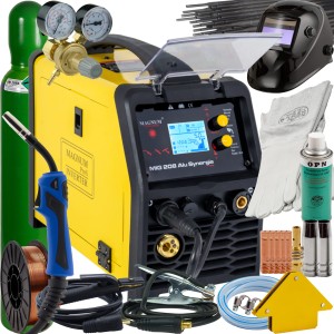 Spawarka MAGNUM MIG 208 ALU SYNERGIA MIG/MAG MMA TIG FLUX 200A 230V ZESTAW 1