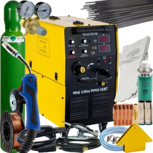 Spawarka MAGNUM MIG 330W MMA IGBT MIG/MAG FCAW 330A 400V 4x4 2T/4T ZESTAW 3