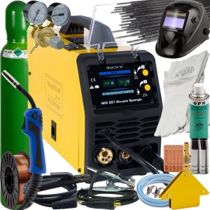 MAGNUM MIG 207 Alu-Puls Synergia Spawarka MIG MMA TIG FCAW 200A IGBT ZESTAW 1